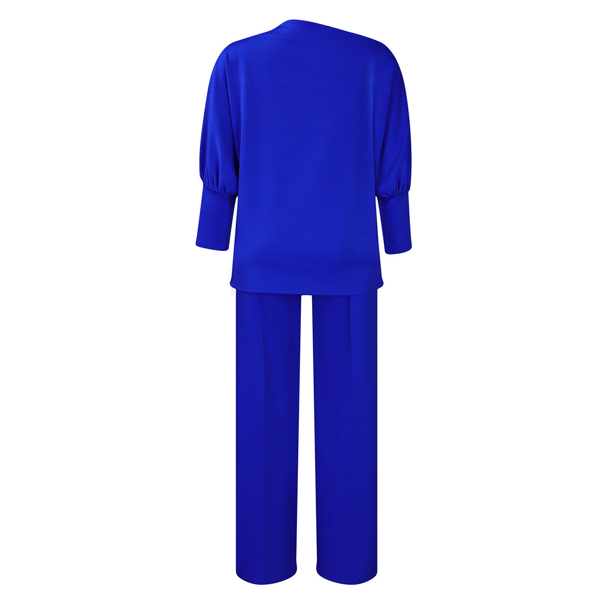 Women's Asymmetrical Neck Top and Wide-Leg Pants Set