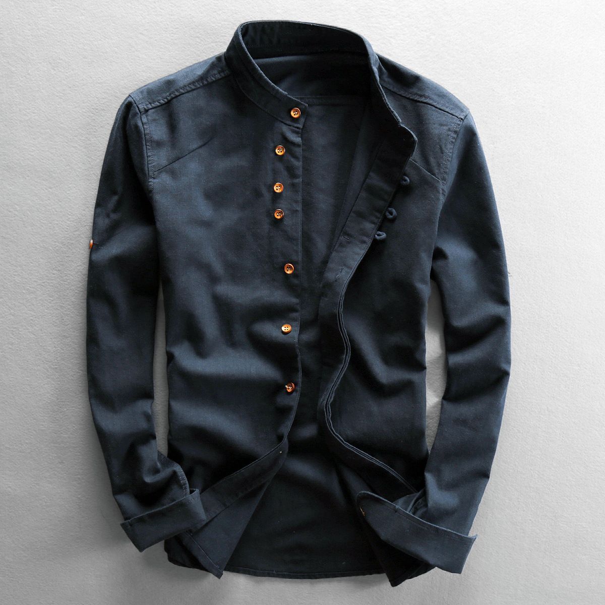 Men's Linen-Cotton Blend Casual Shirt