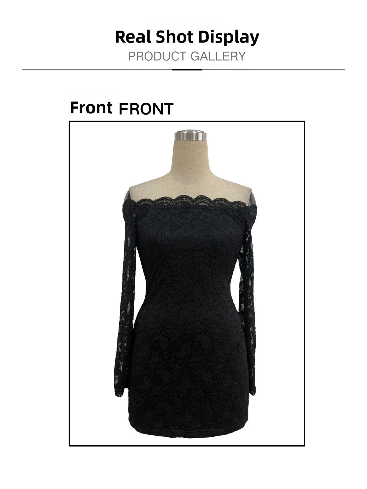 Women's Lace Off-Shoulder Long Sleeve Dress