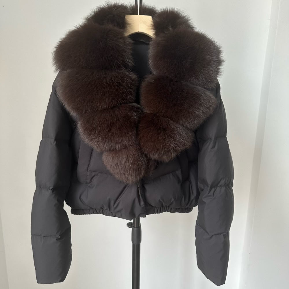 Women's Short White Duck Down Jacket