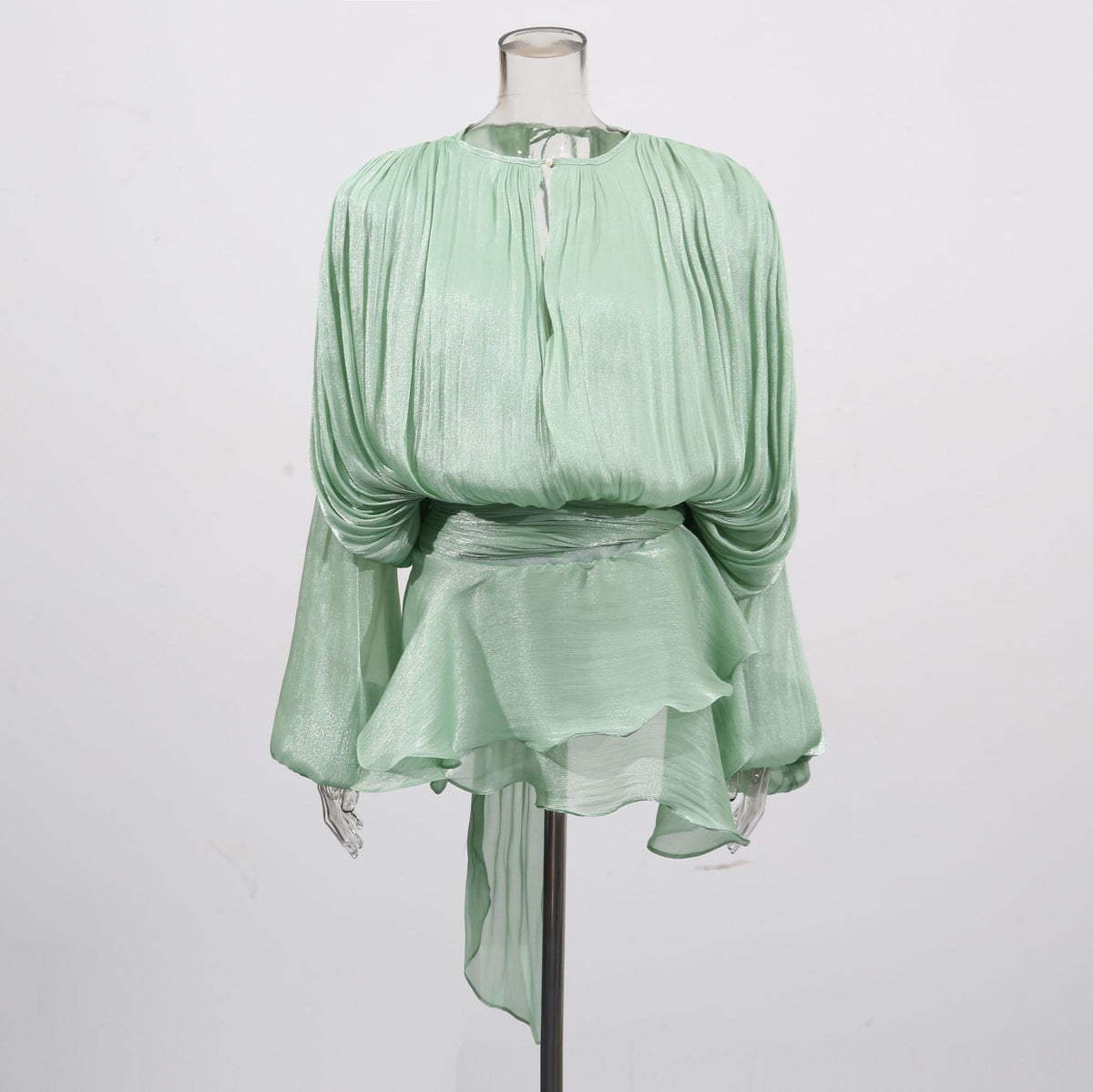Women's Ruffled Hem Long Sleeve Dress