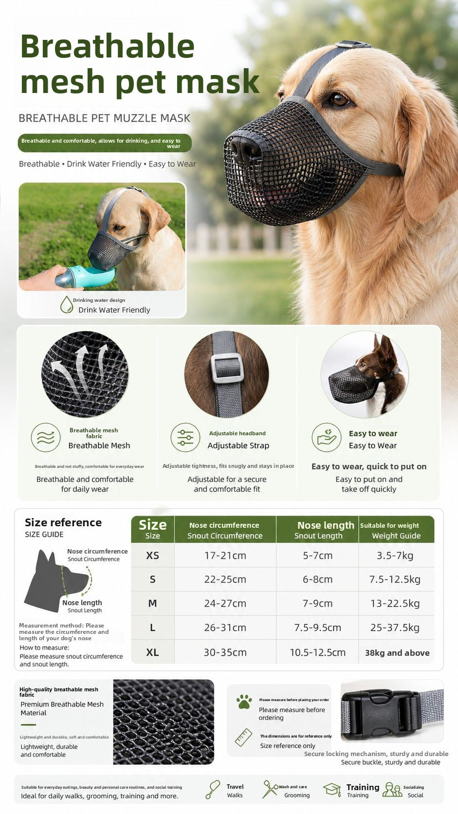 Breathable Mesh Dog Muzzle