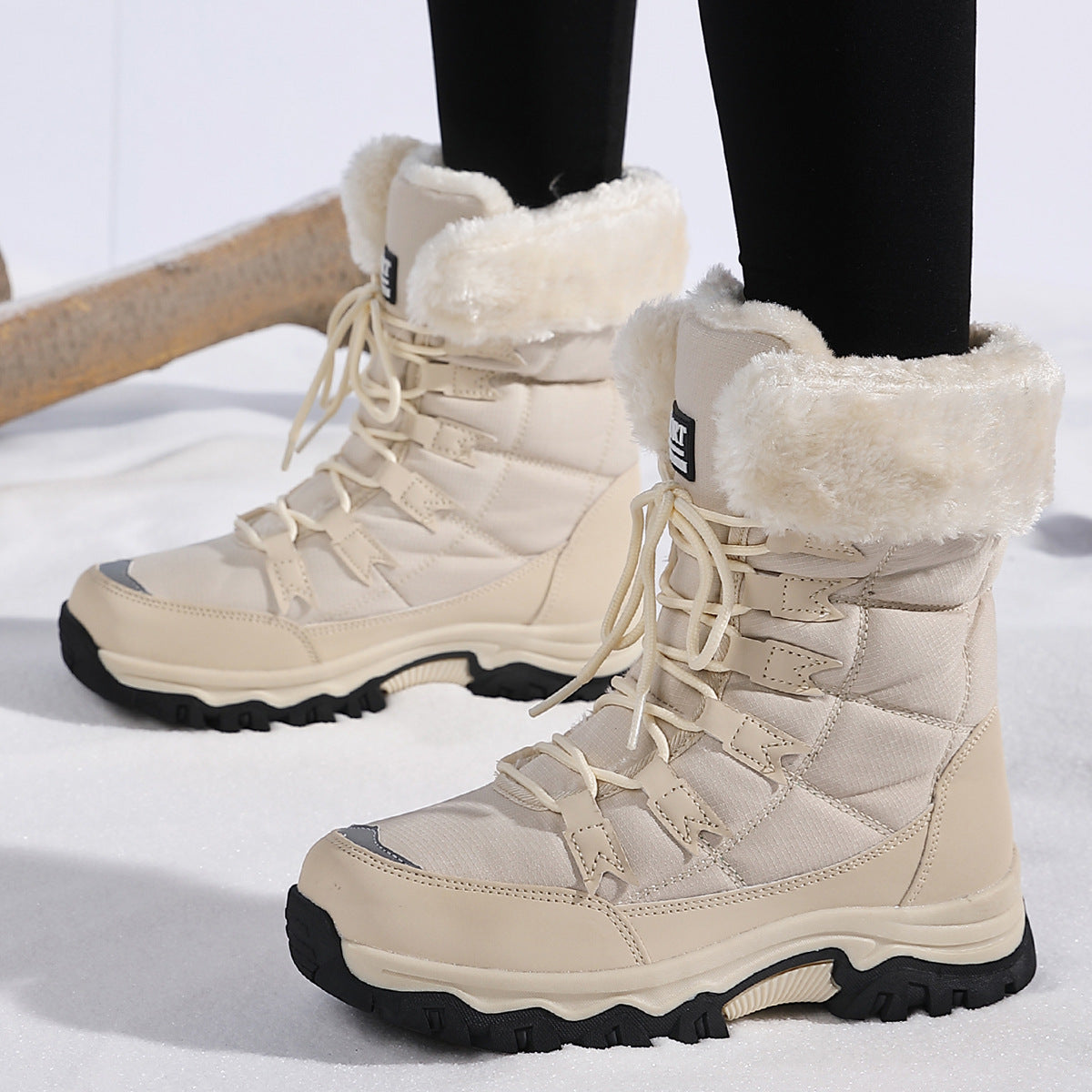 Fleece-Lined Winter Snow Boots