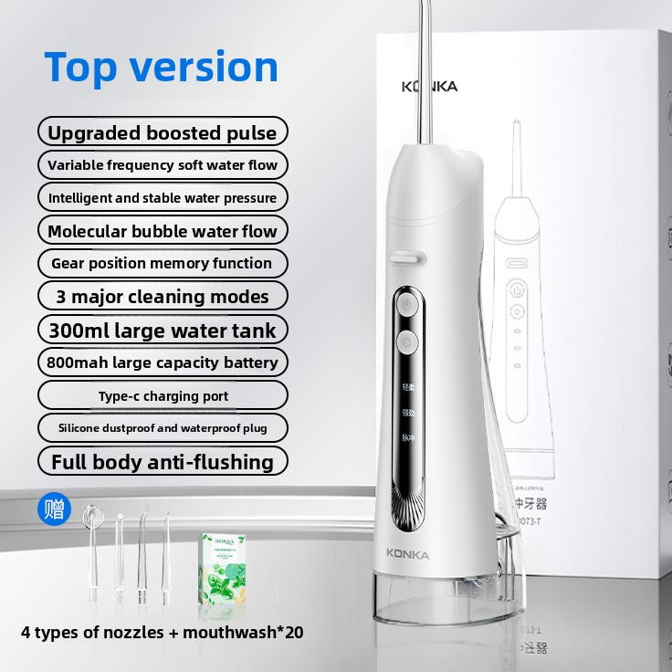 Cordless Water Flosser with 4 Nozzles