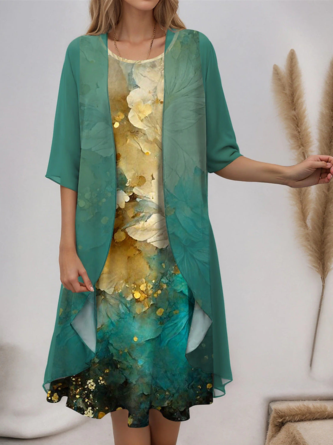 Women's Chiffon Two-Piece Dress Set