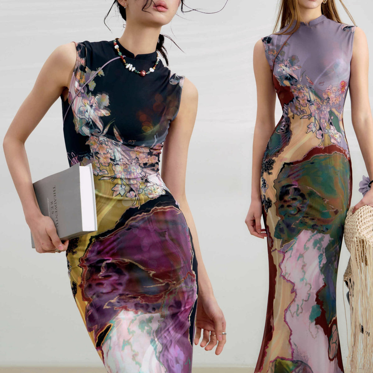 Women's Chinoiserie Print Cheongsam Dress