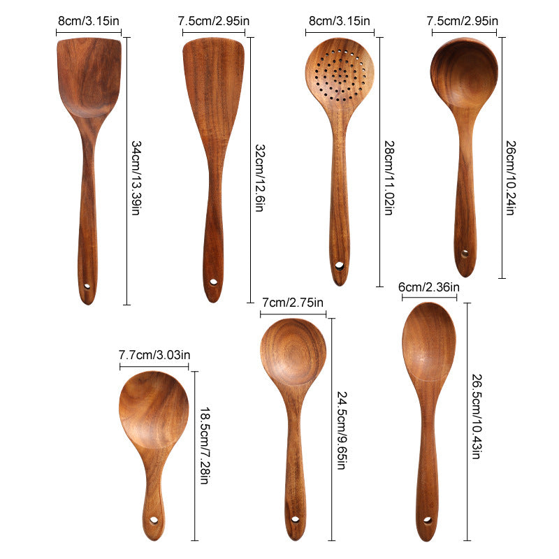 Acacia Wood Kitchen Utensil Set
