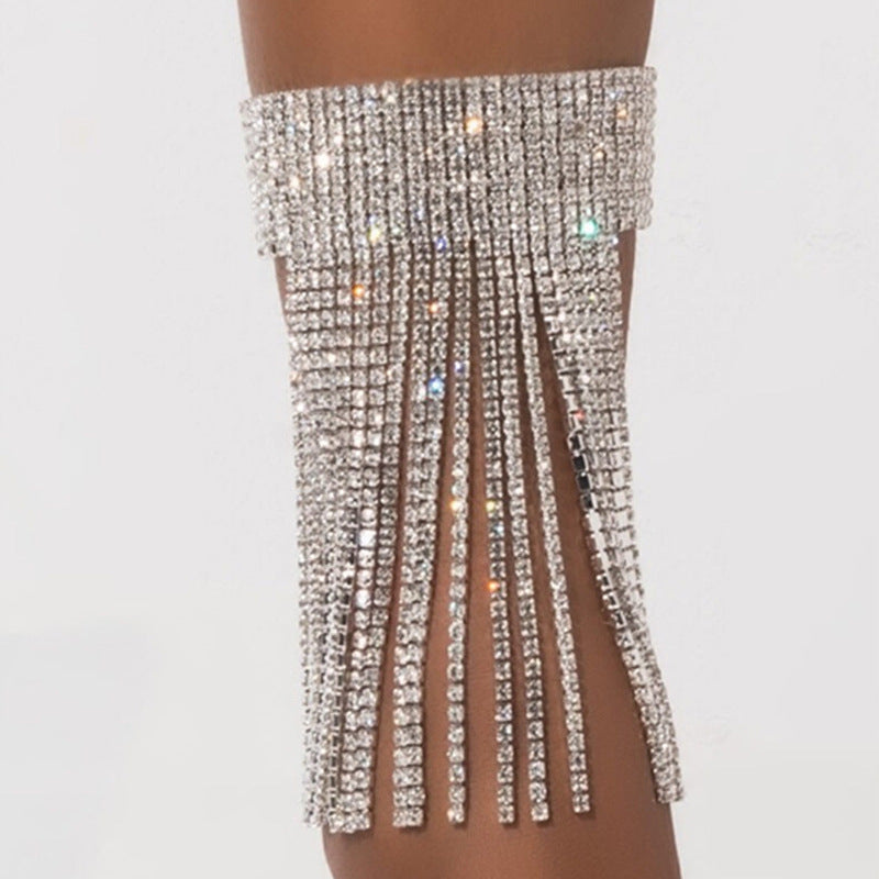 Rhinestone Tassel Anklet