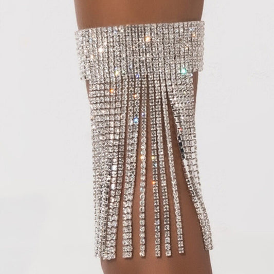 Rhinestone Tassel Anklet
