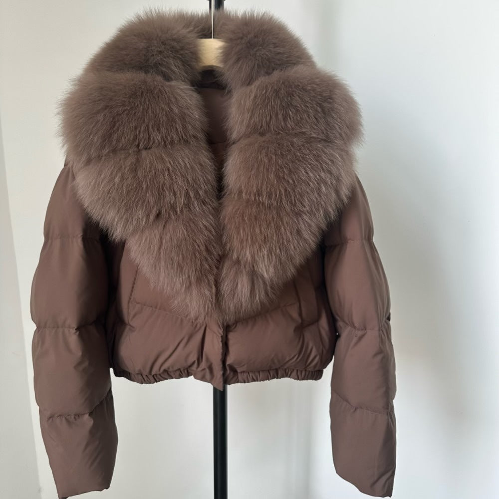 Women's Short White Duck Down Jacket