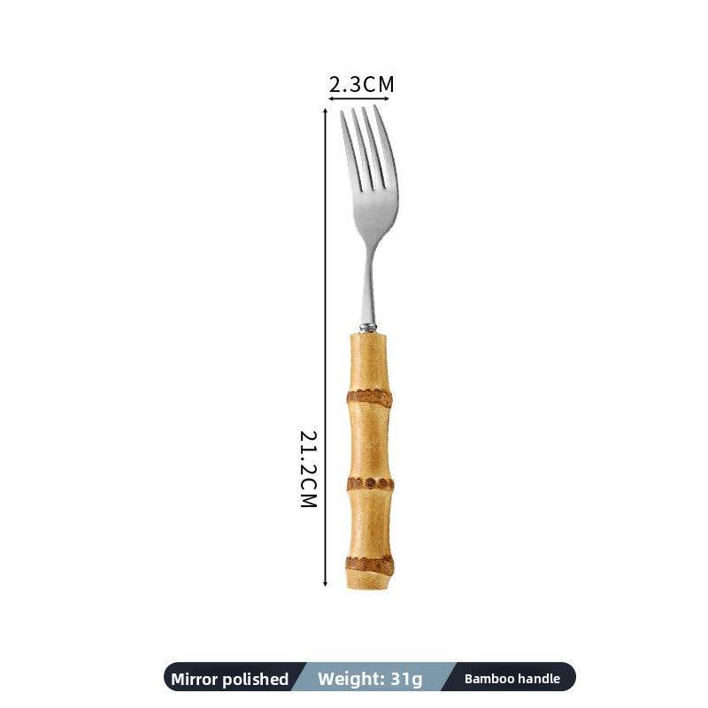 Bamboo Handle Cutlery Set