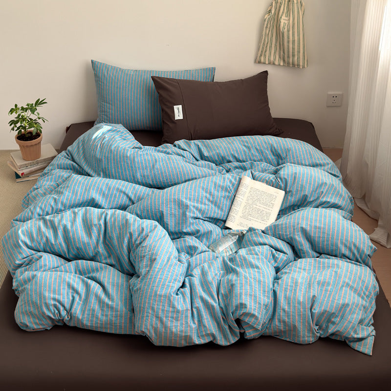 Washed Cotton Striped Bedding Set