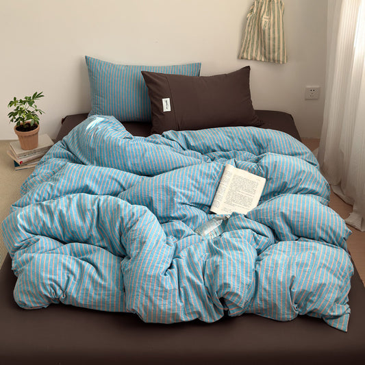 Washed Cotton Striped Bedding Set
