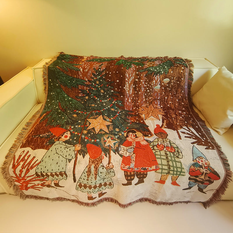 Christmas Print Throw Blanket