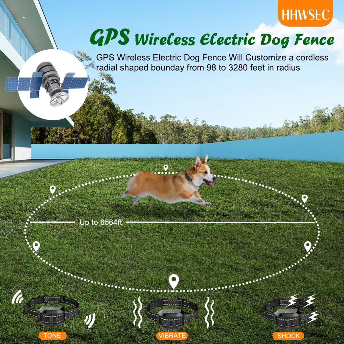 Smart GPS Pet Training Collar with Wireless Fence