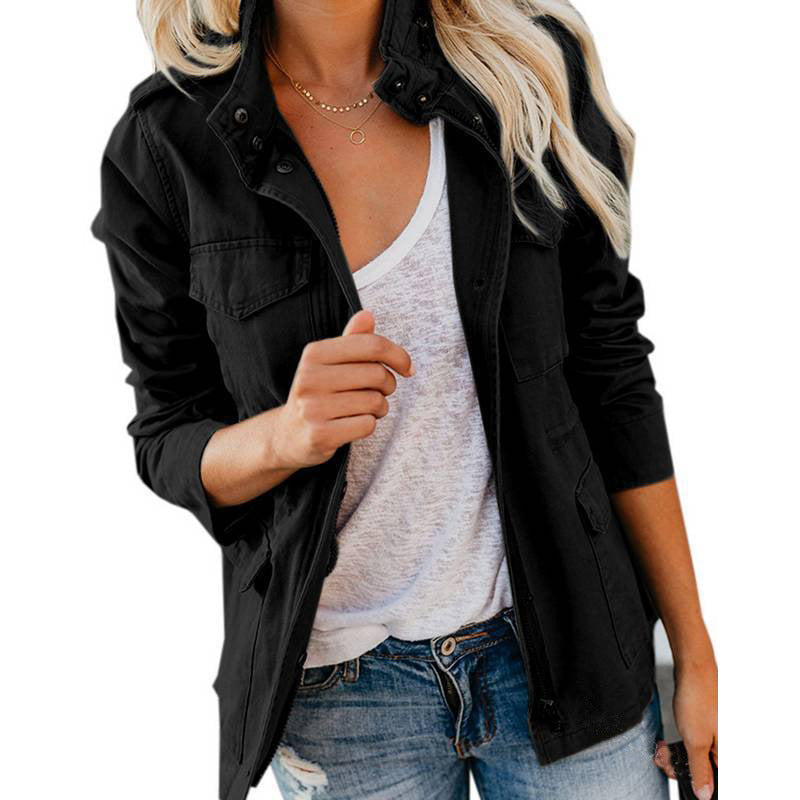 Slim-Fit Vintage Zipper Jacket