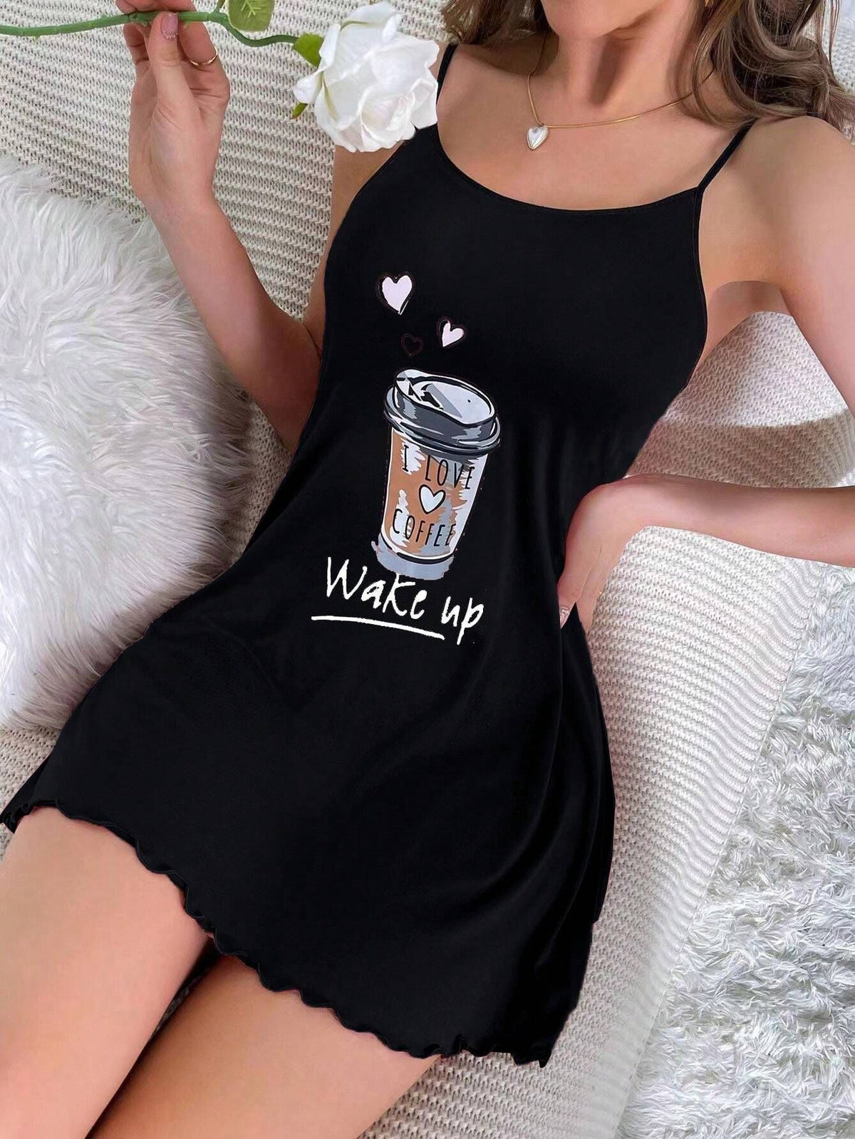 Women's Suspender Nightgown Home Dress