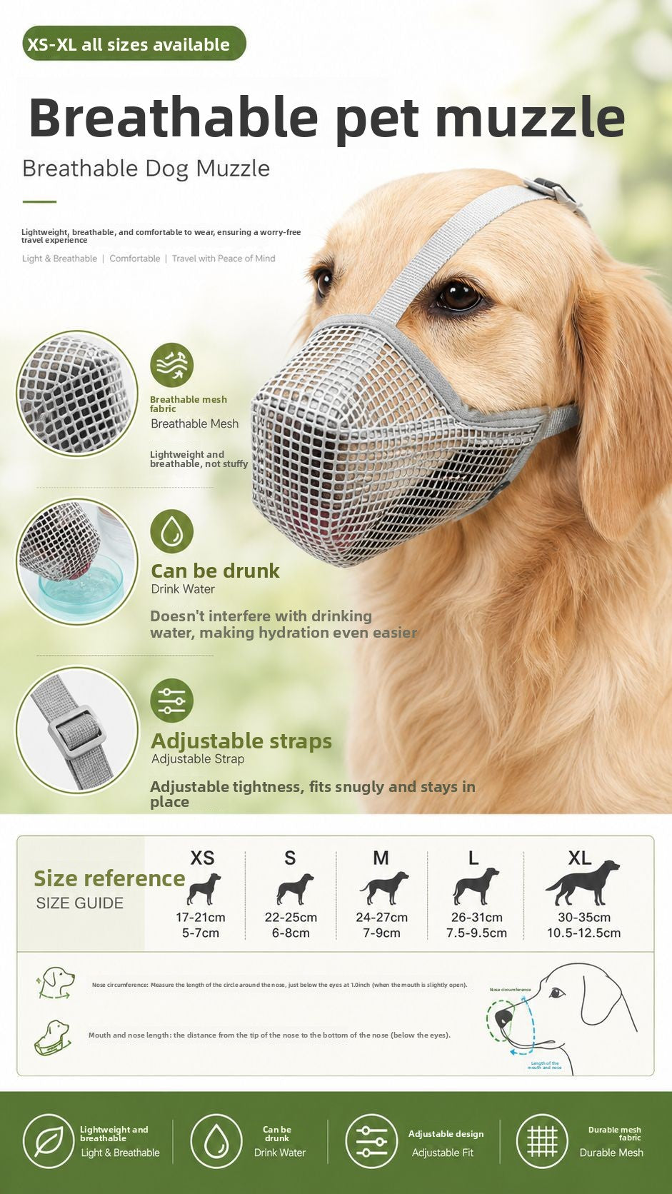 Breathable Mesh Dog Muzzle