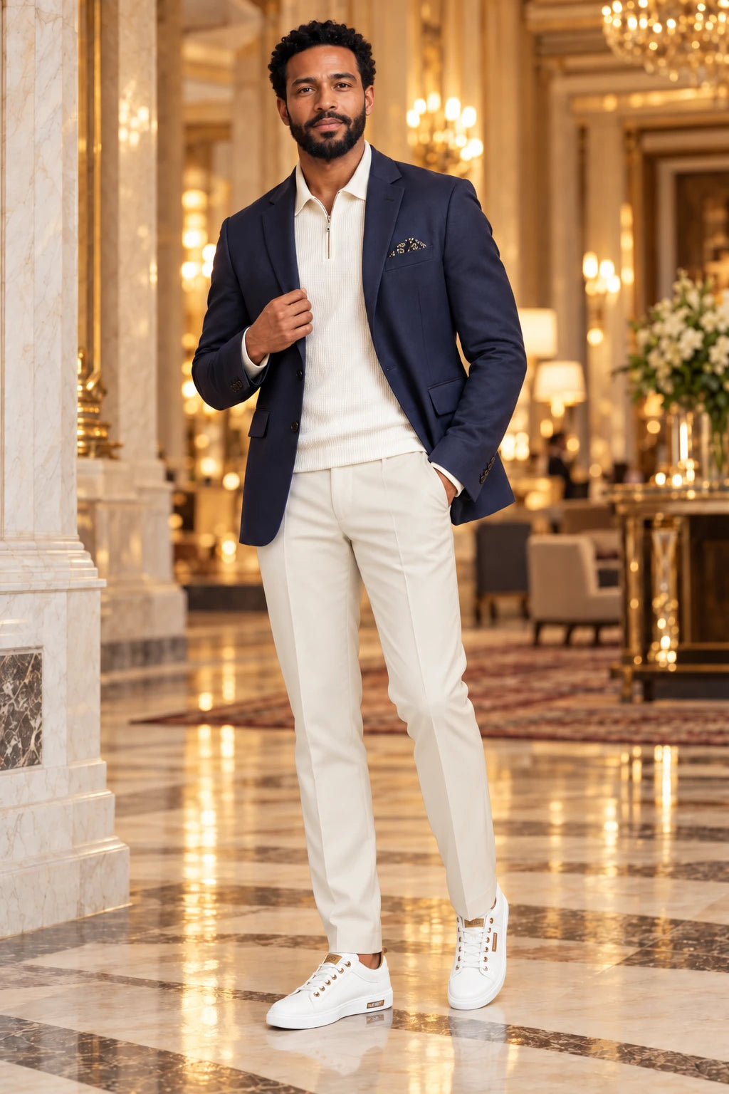Men's Slim-Fit Cropped Trousers