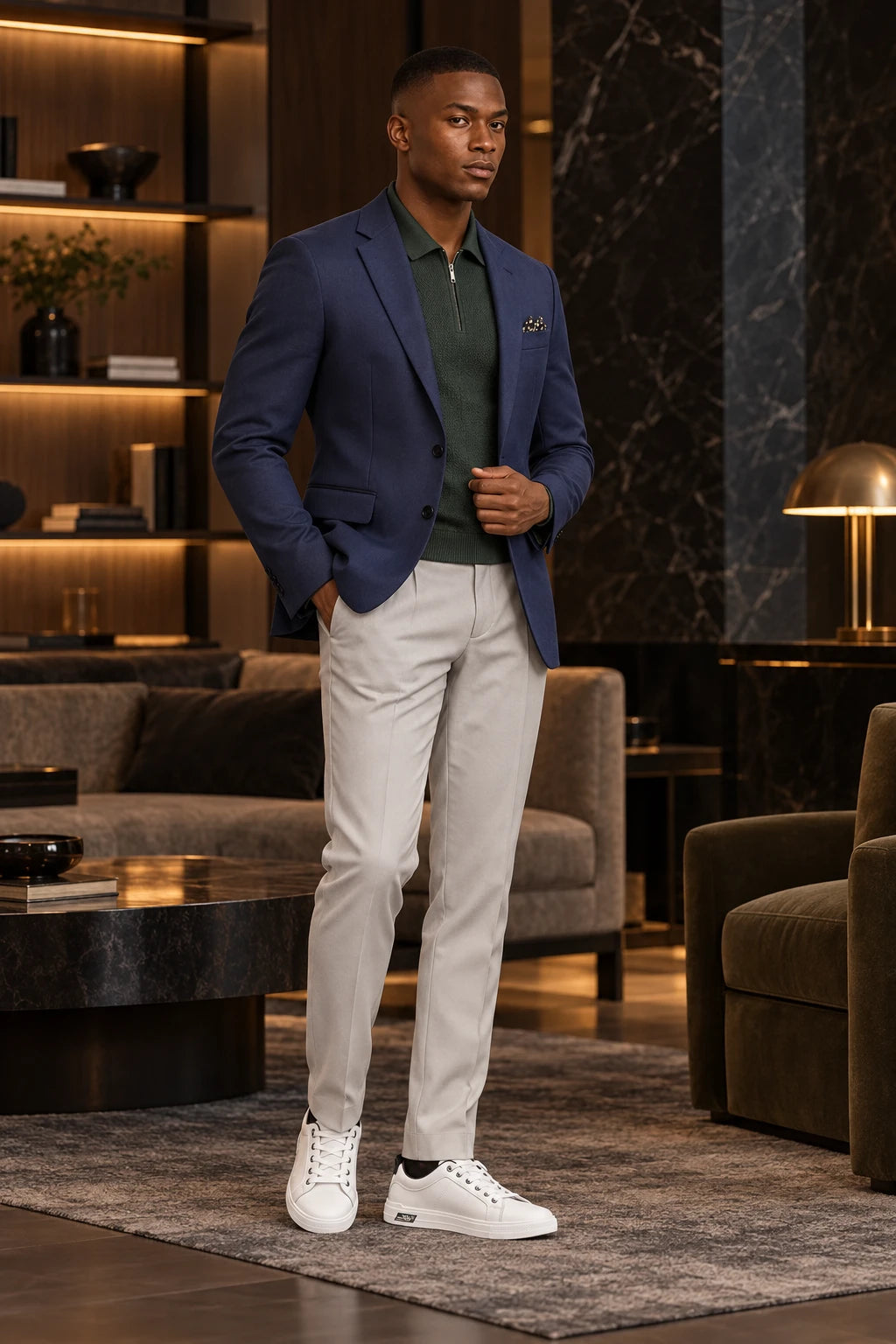 Men's Slim-Fit Cropped Trousers
