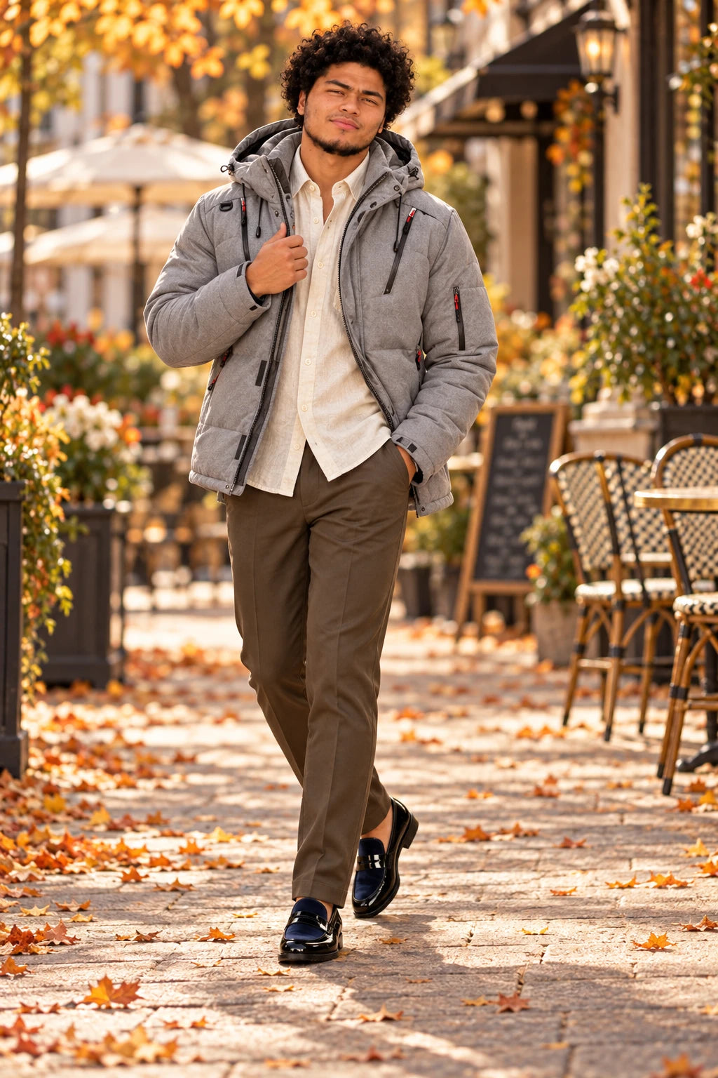 Men's Slim-Fit Cropped Trousers