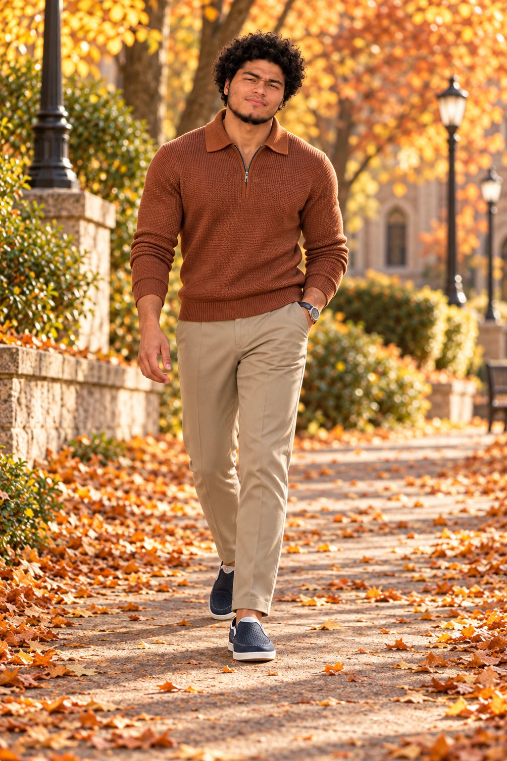 Men's Slim-Fit Cropped Trousers