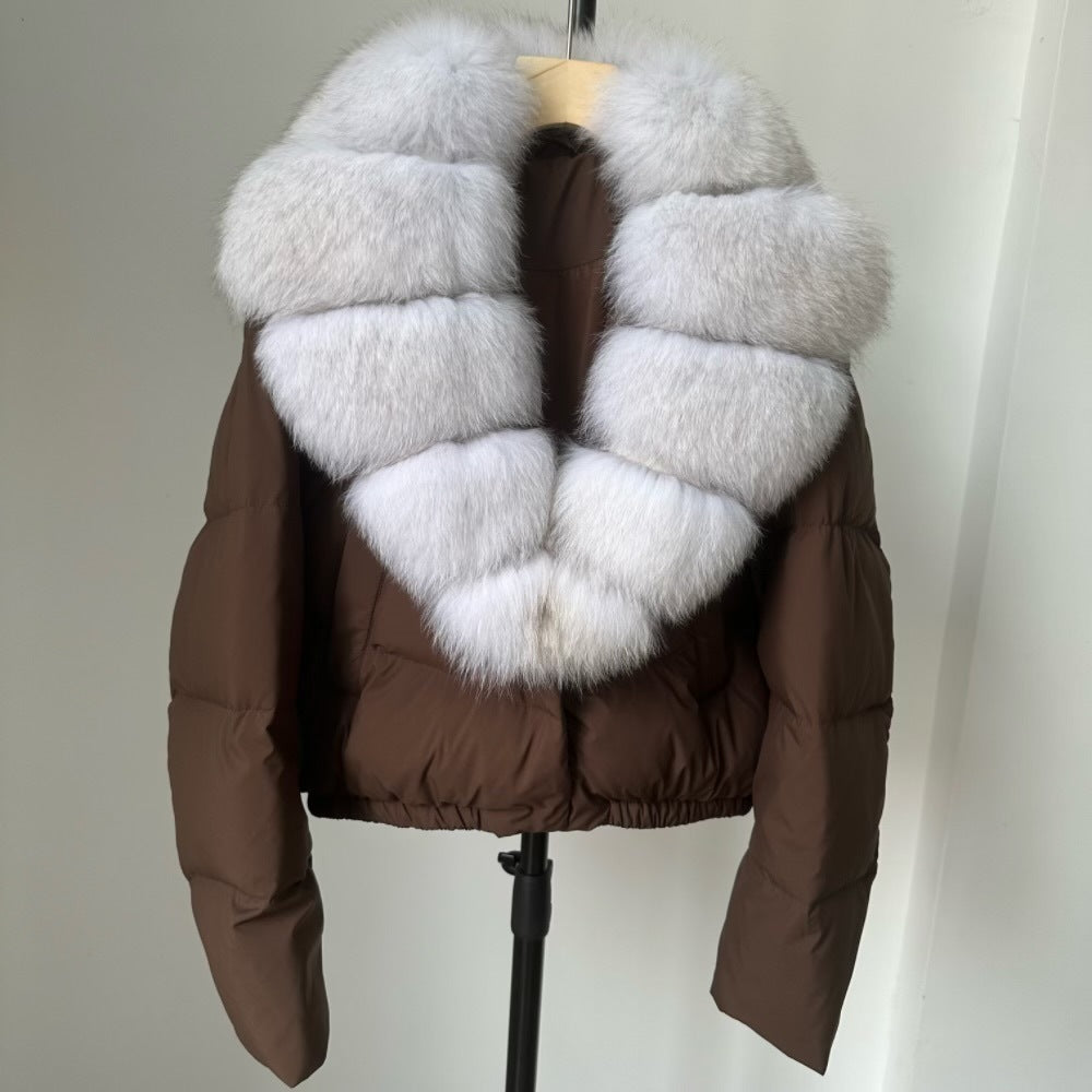 Women's Short White Duck Down Jacket