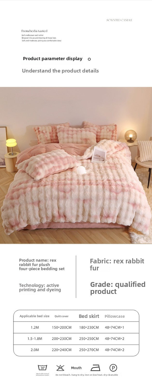 Rabbit Fur Plush Thickened Milk Velvet Bedding Set