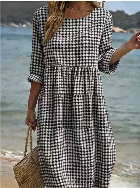 Women's Loose Fit Floral Print A-Line Dress