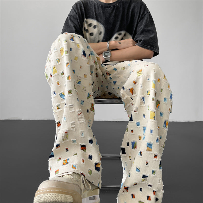 Men's Casual Plaid Drawstring Trousers