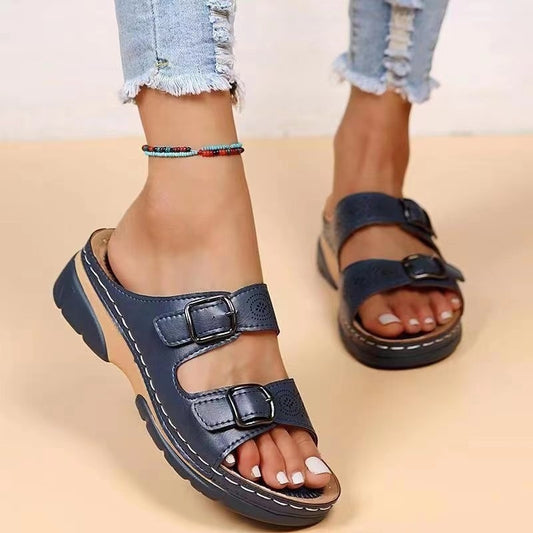 Women's Round Toe Platform Slippers