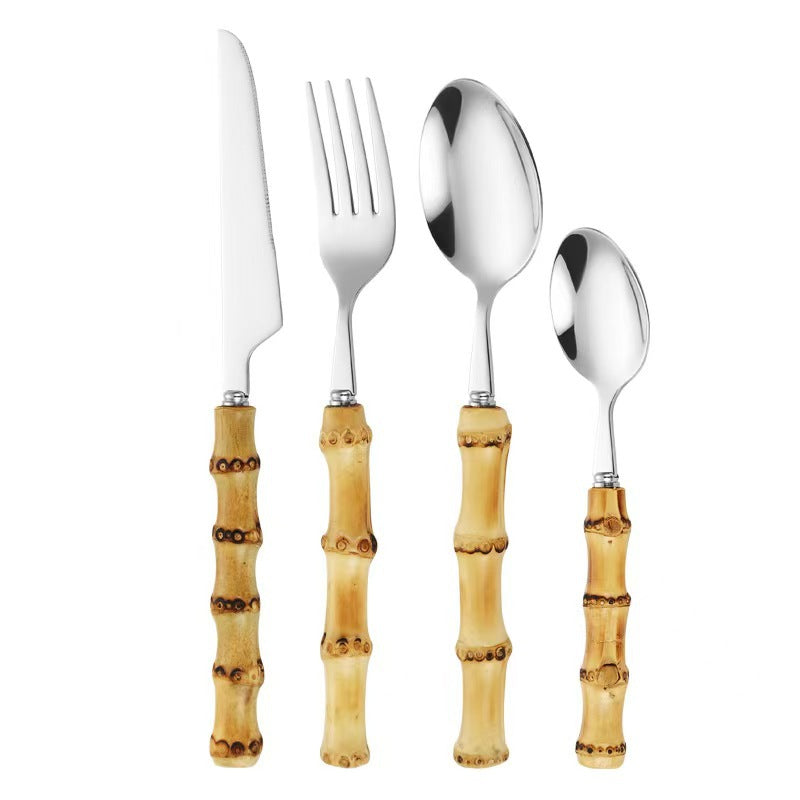 Bamboo Handle Cutlery Set