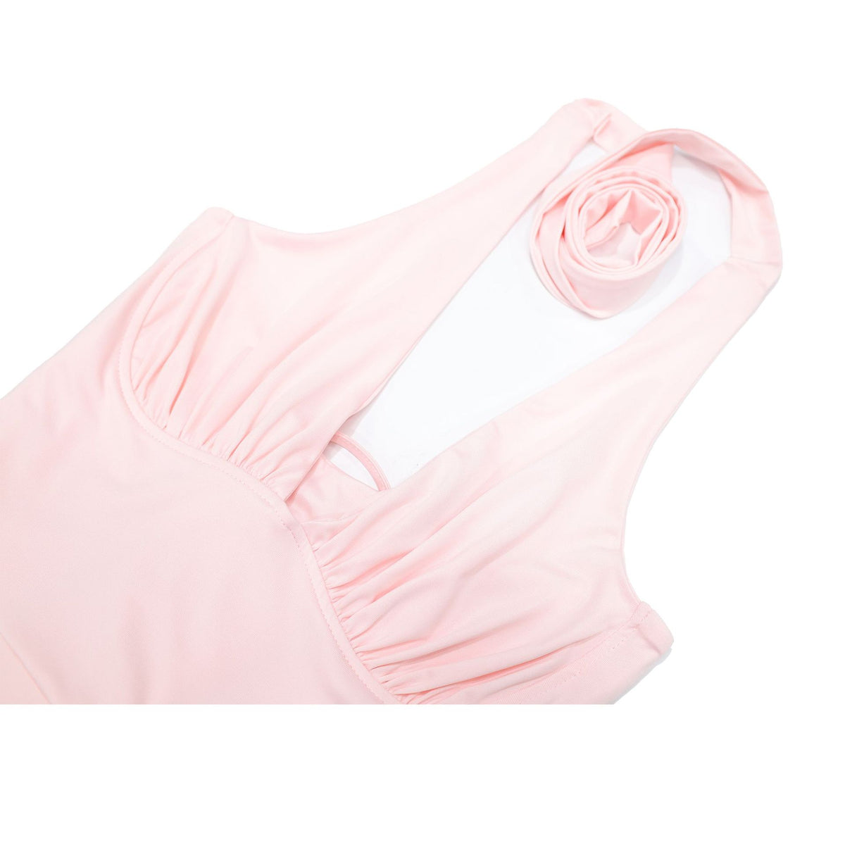 Women's Halter V-Neck Pleated Bodycon Dress