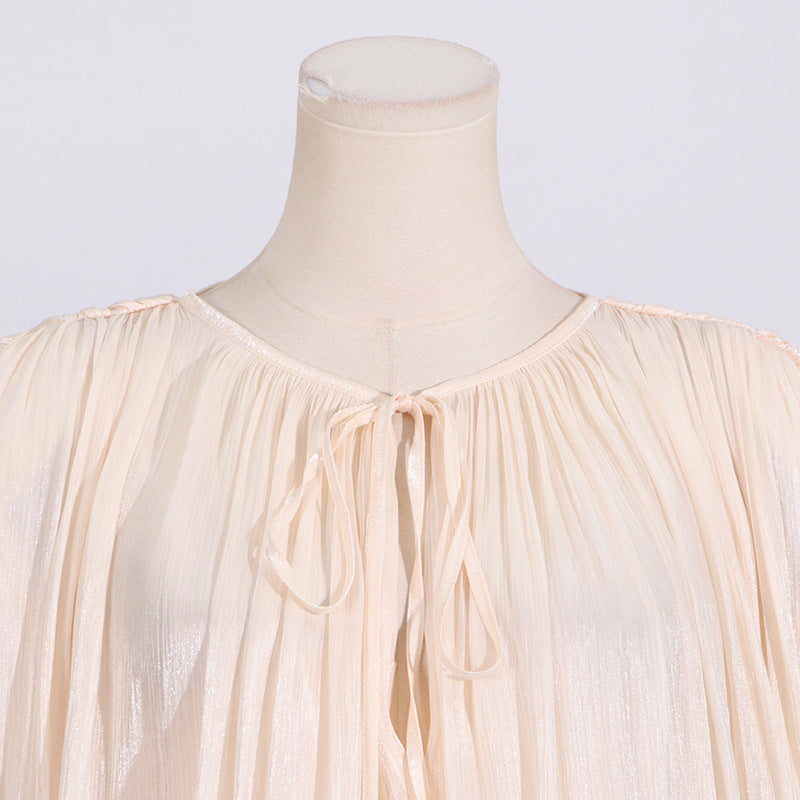 Women's Ruffled Hem Long Sleeve Dress