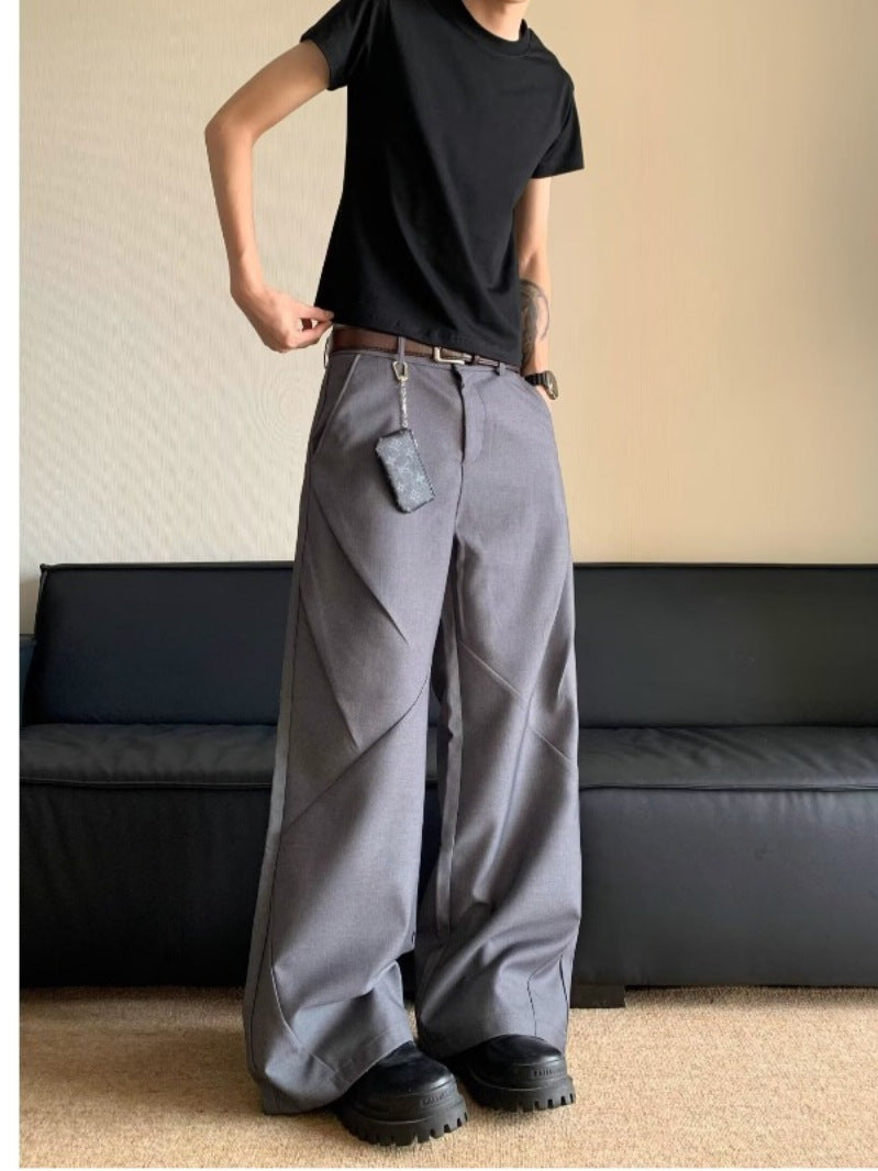 Minimalist Wide-Leg Men's Trousers