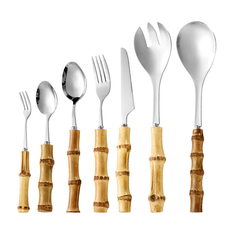 Bamboo Handle Cutlery Set