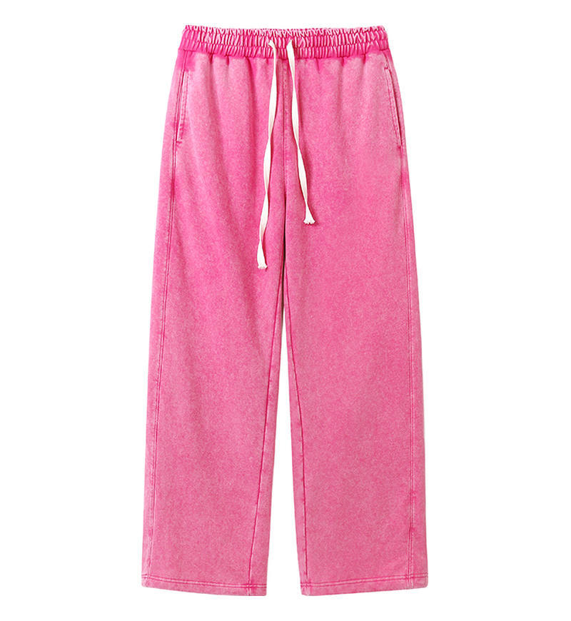 Washed and Distressed Pure Cotton Casual Pants