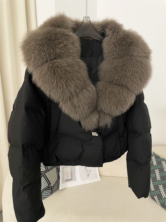 Women's Short White Duck Down Jacket