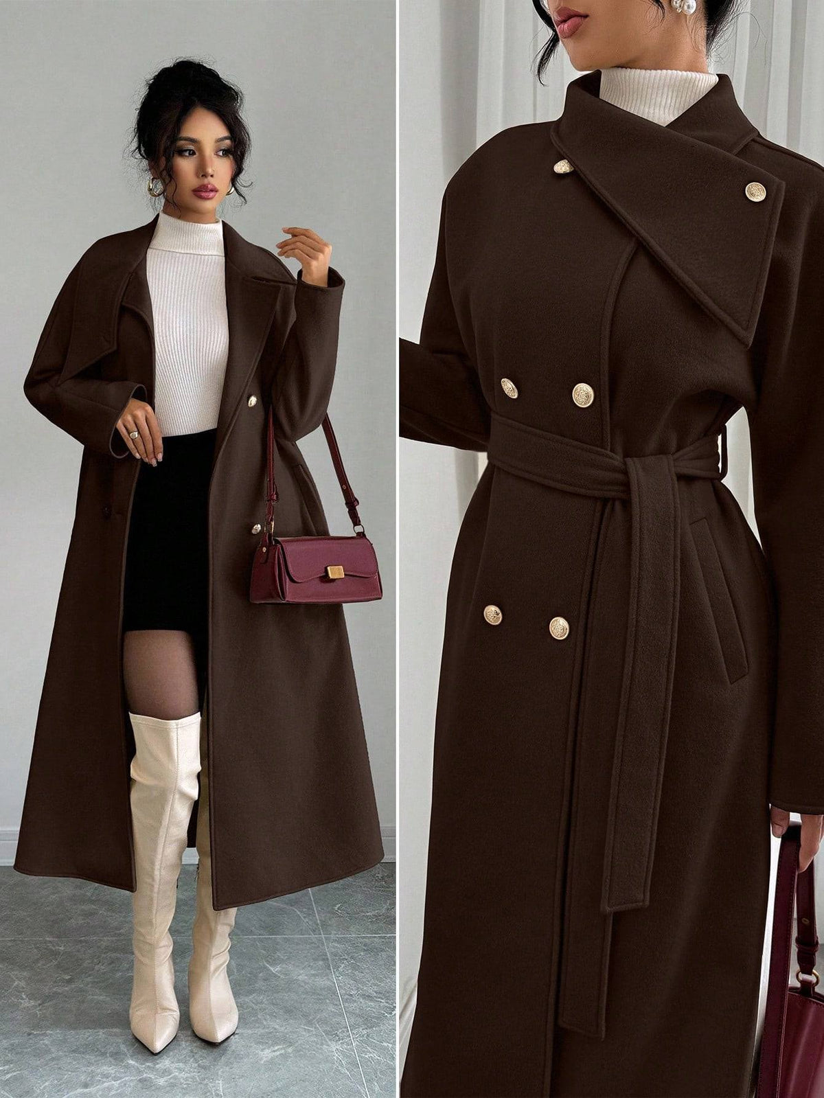 Women's Cropped Wool Blend Coat