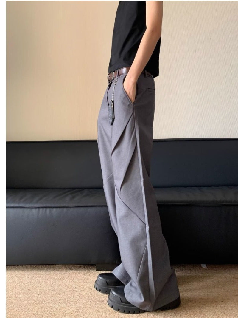 Minimalist Wide-Leg Men's Trousers