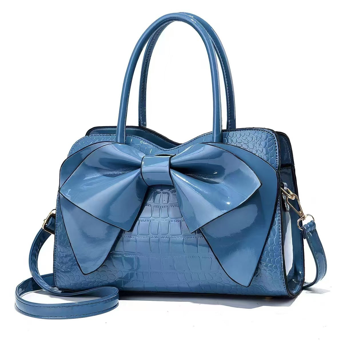 Bow Detail Pebbled Crossbody Bag