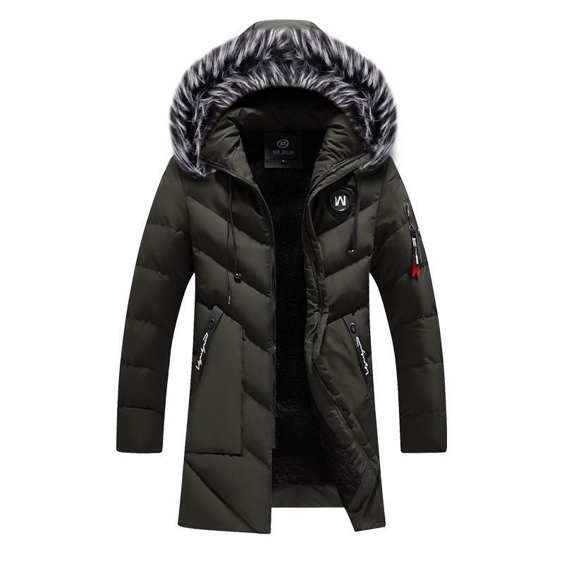 Hooded Mid-Length Cotton-Padded Jacket