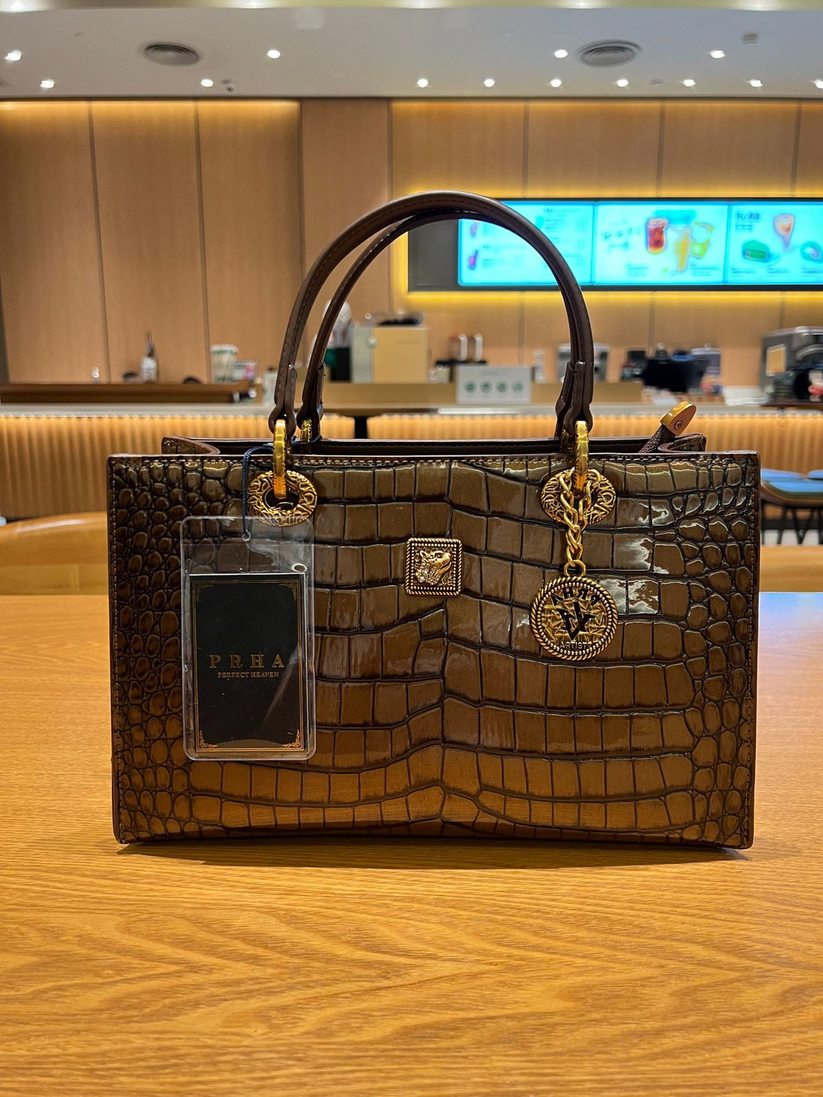 Leather Stone Pattern Crossbody Handbag