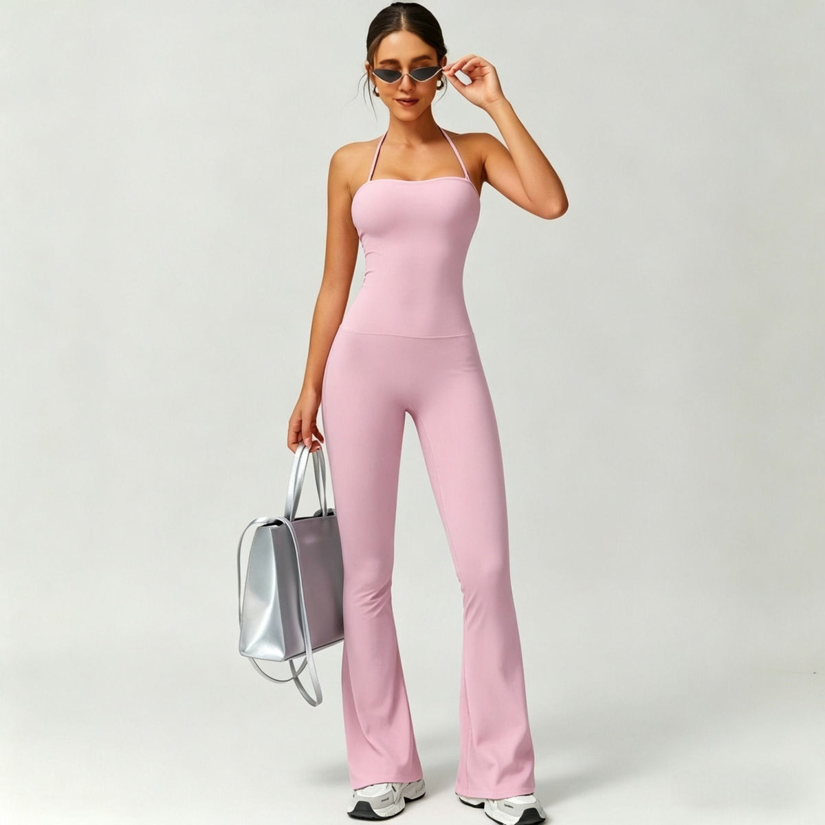 Quick-Dry Yoga Set with Flared Pants
