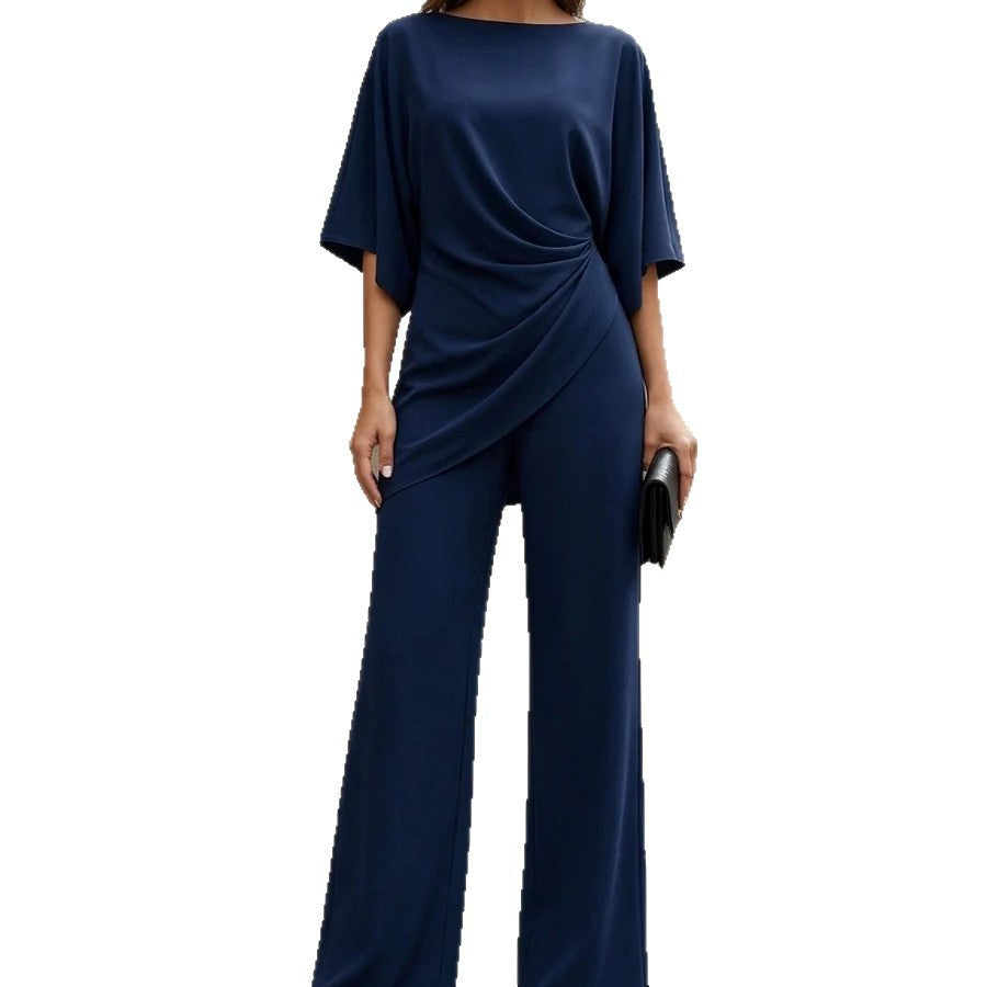 Drop Waist Shirt and Wide Leg Pants Set