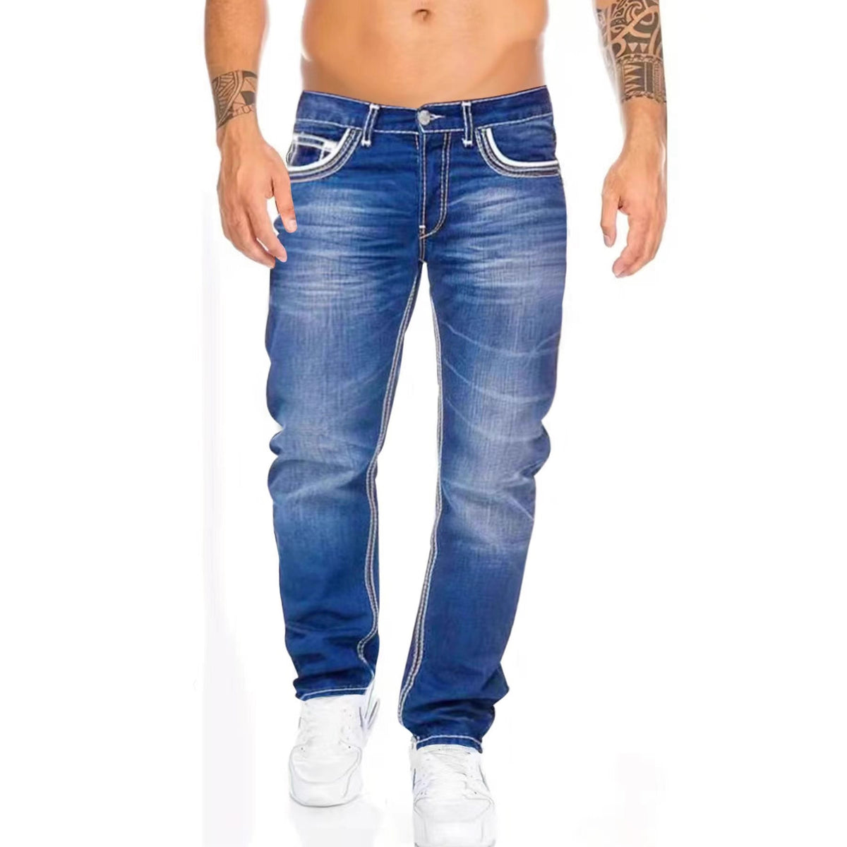 Men's Slim-Fit Double-Stitched Jeans