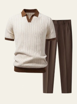 Men's Loose Short-Sleeve Shirt and Pants Set