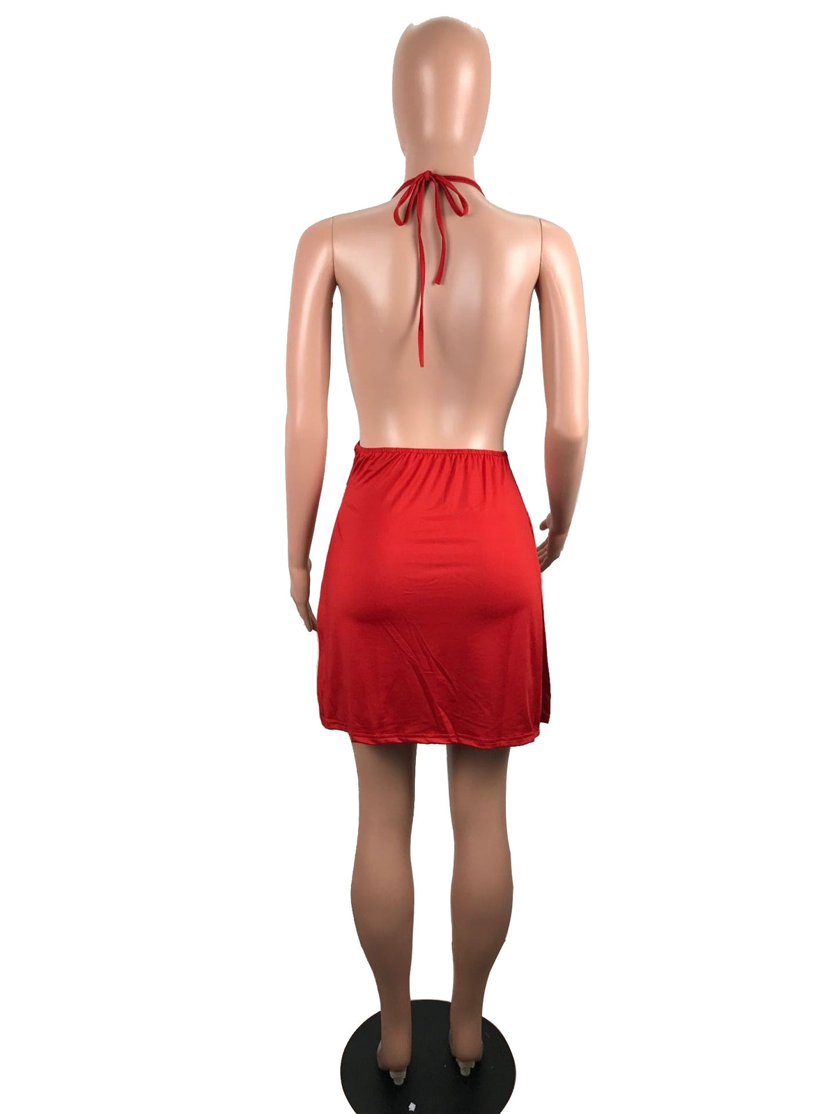 Women's Spaghetti Strap Backless Short Dress