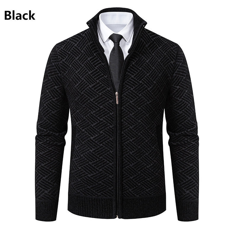 Men's Fleece-Lined Knit Cardigan