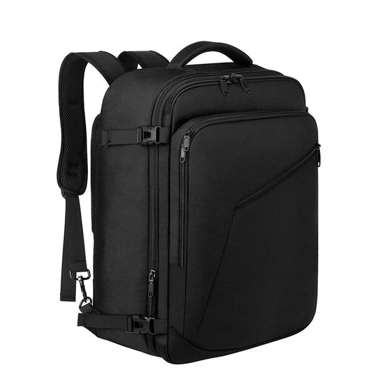 Expandable 55L Travel Laptop Backpack in Black